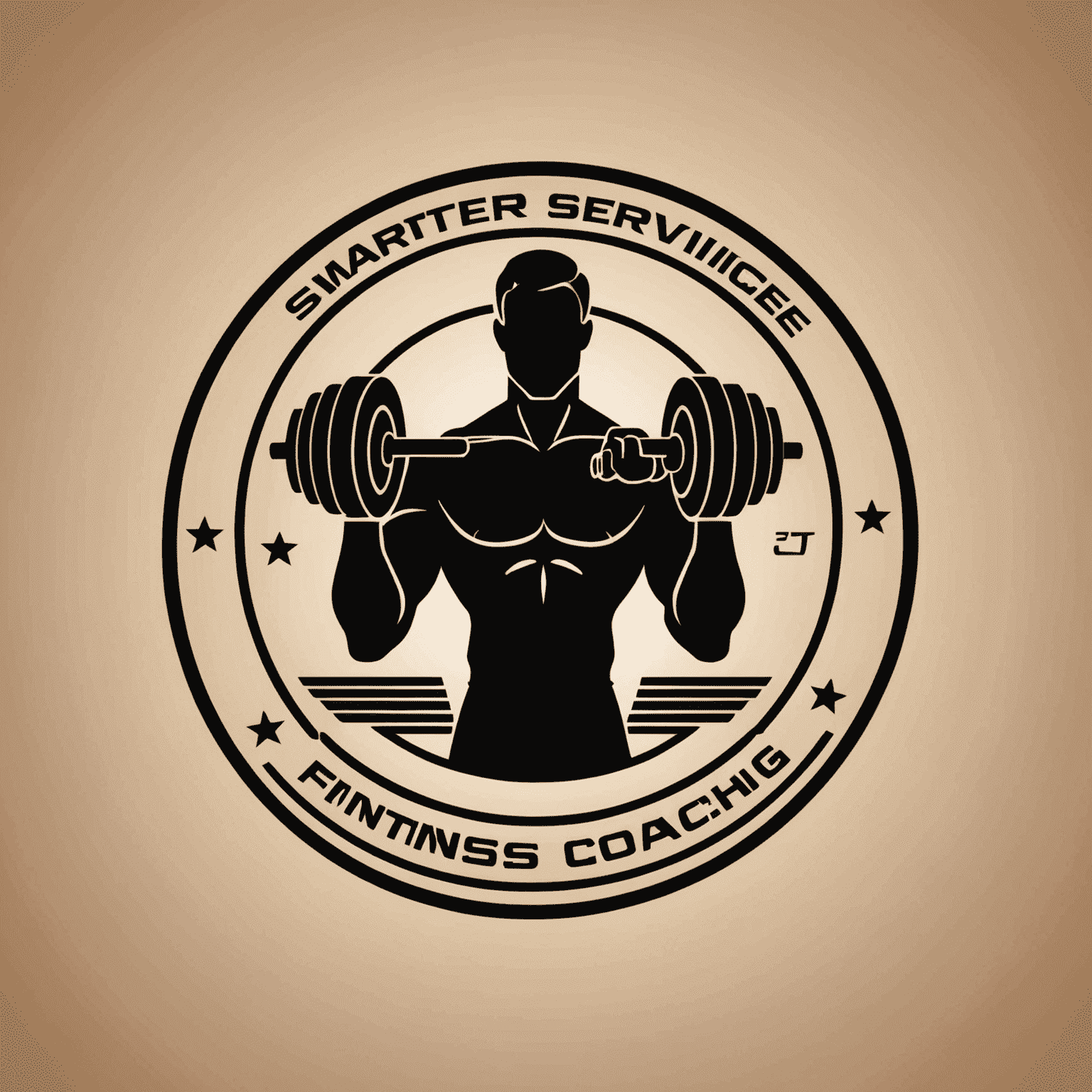 SmarterServiceTech Fitness Coaching Logo - A dynamic icon combining a dumbbell and a digital device, symbolizing the fusion of fitness and technology