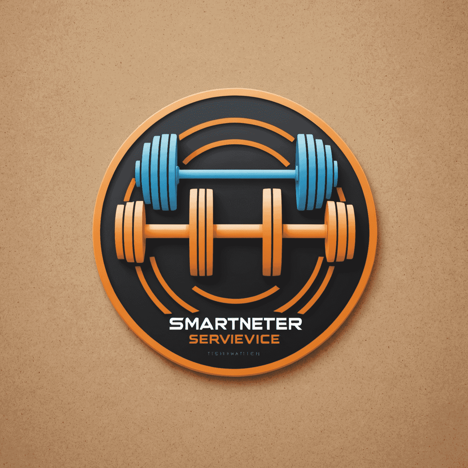 SmarterServiceTech Fitness Coaching Logo - A dynamic icon combining a dumbbell and a digital device, symbolizing the fusion of fitness and technology