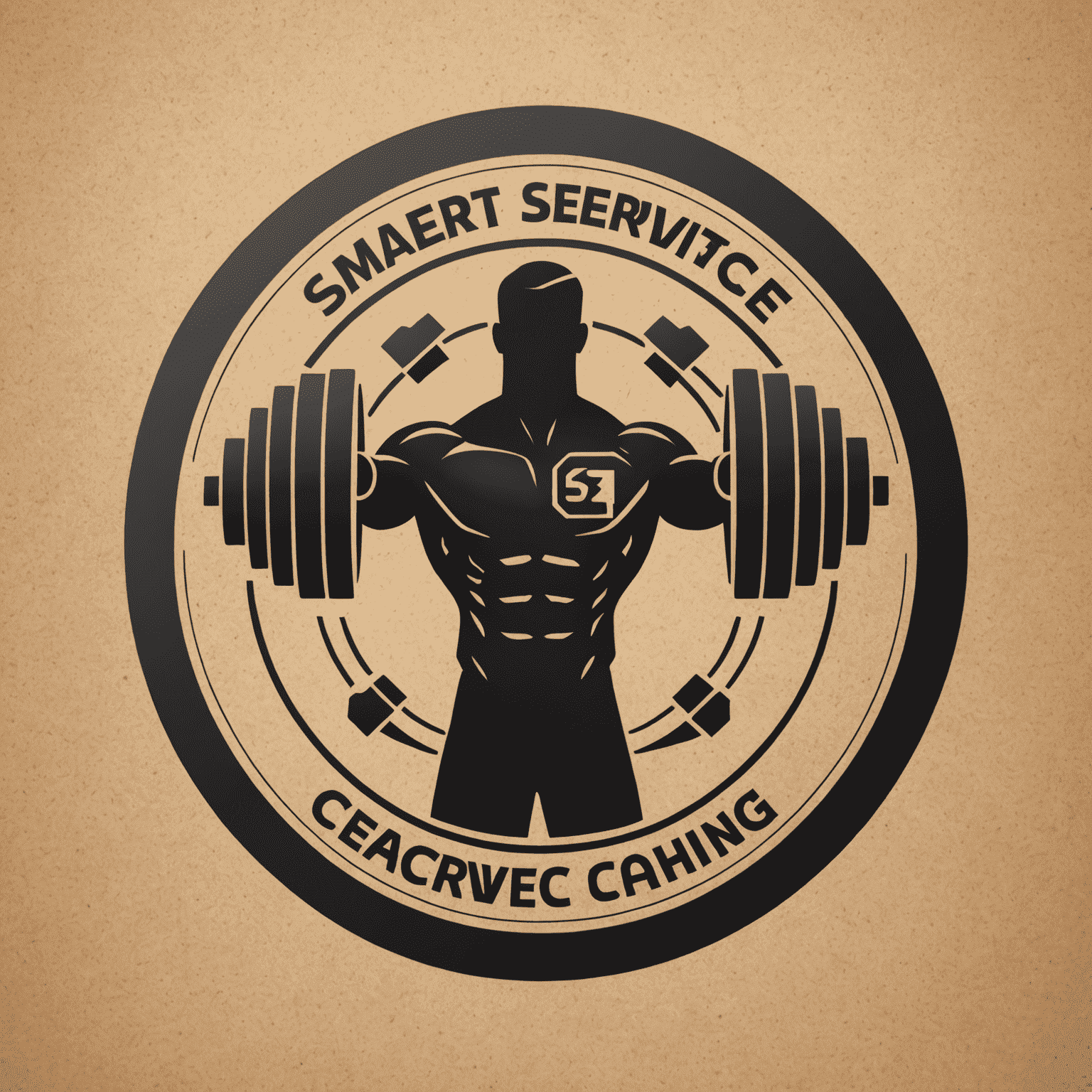 SmarterServiceTech Fitness Coaching Logo - A dynamic icon combining a dumbbell and a digital device, symbolizing the fusion of fitness and technology
