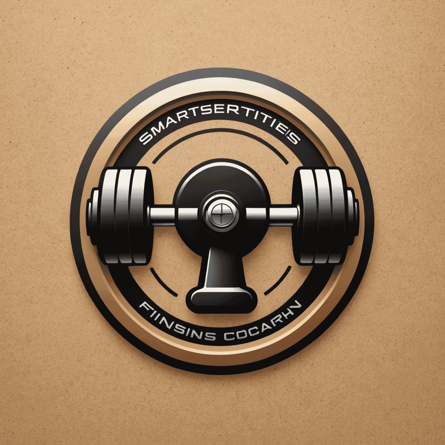 SmarterServiceTech Fitness Coaching Logo - A dynamic icon combining a dumbbell and a digital device, symbolizing the fusion of fitness and technology