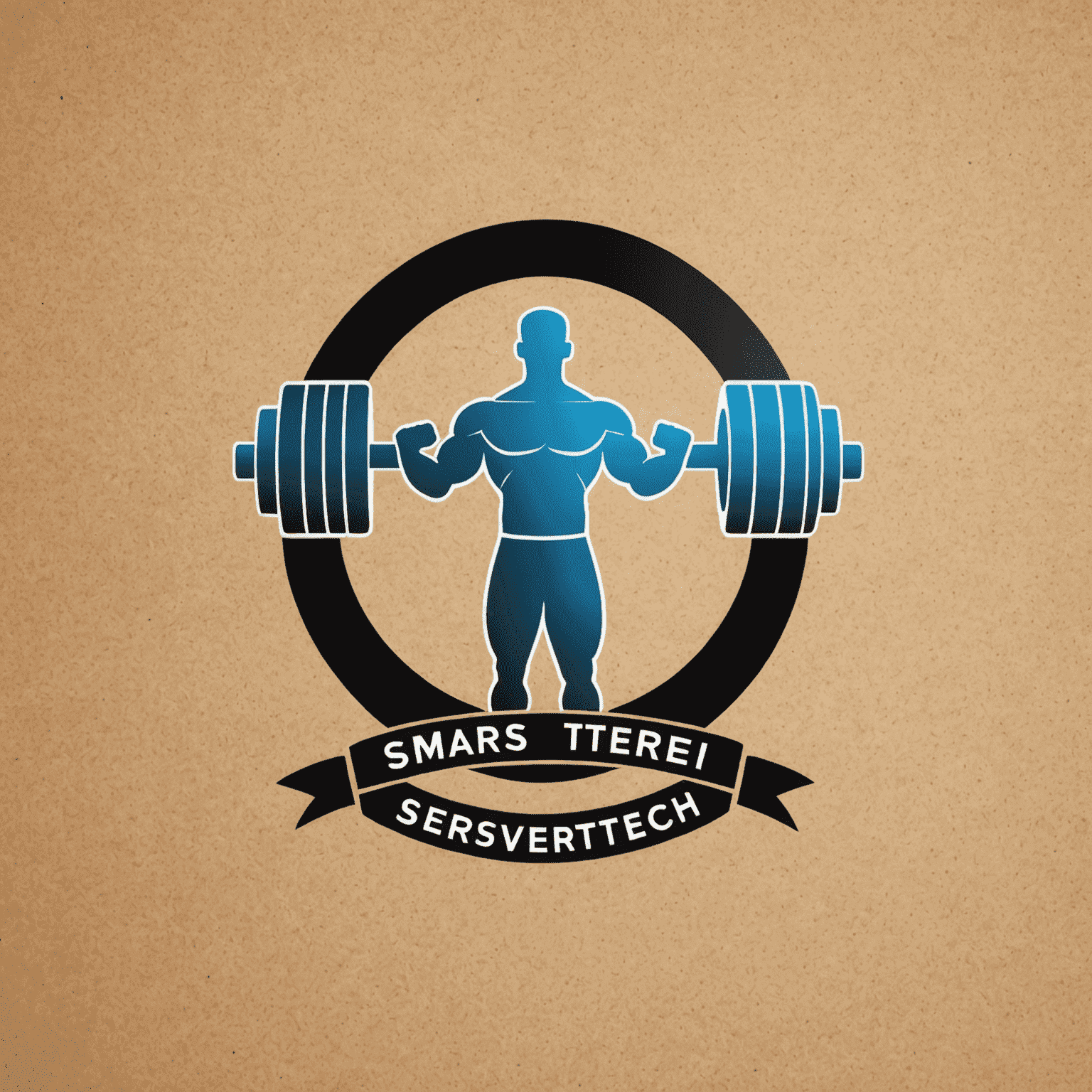 SmarterServiceTech Fitness Coaching Logo - A dynamic icon combining a dumbbell and a digital device, symbolizing the fusion of fitness and technology