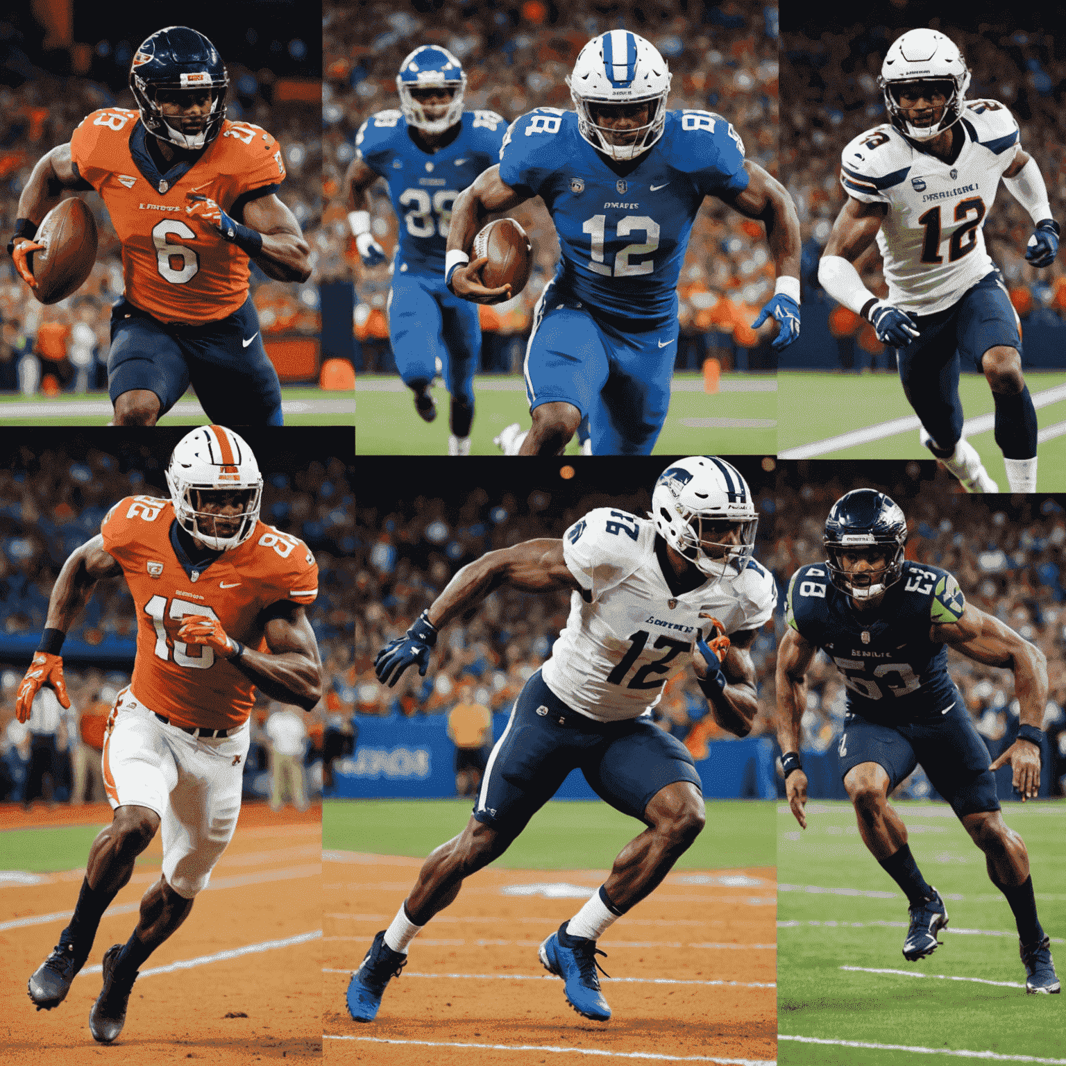 A collage of various athletes in action, showcasing speed, agility, and strength in different sports